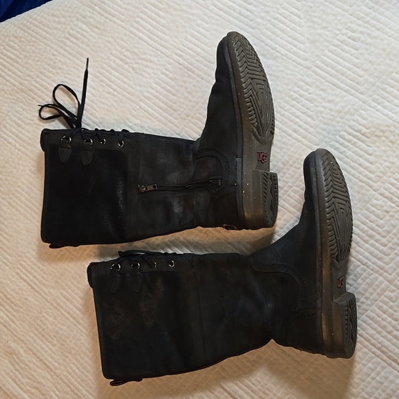 UGG Shoes Ugg Black Elsa Waterproof Leather Lace Up Plush Lined